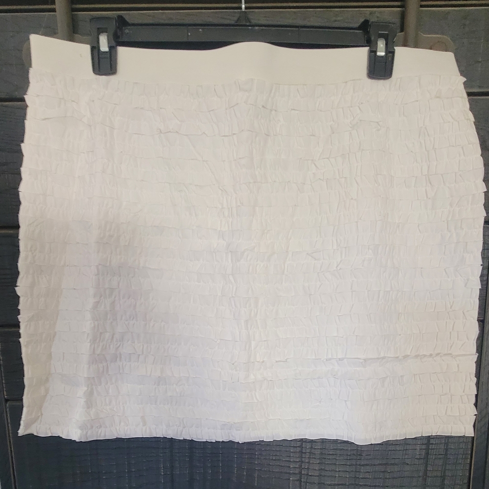 Michael Kors Cream Smocked Pencil Mini Skirt